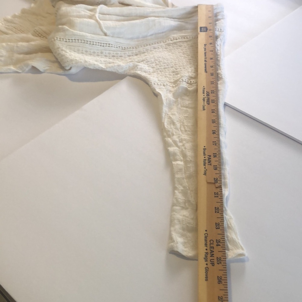Free People cream lace gauze drop waist dress size L - Picture 9 of 12